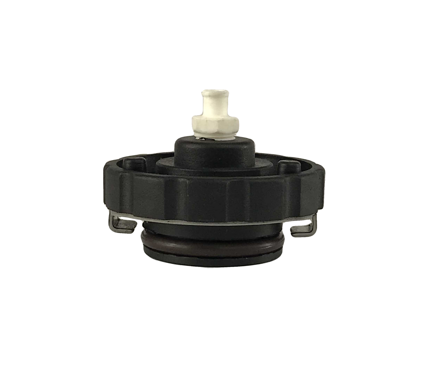 a BC-10 Master Cylinder Cap Adapter, which is a black plastic tool with a white top. It is designed to replace the master cylinder cap on Nissan and older Ford vehicles