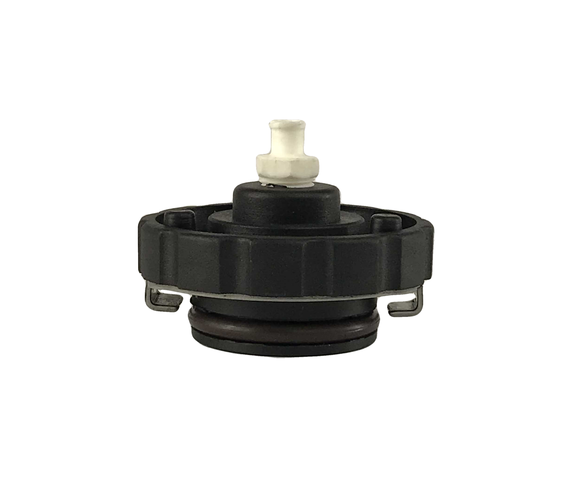 a BC-10 Master Cylinder Cap Adapter, which is a black plastic tool with a white top. It is designed to replace the master cylinder cap on Nissan and older Ford vehicles