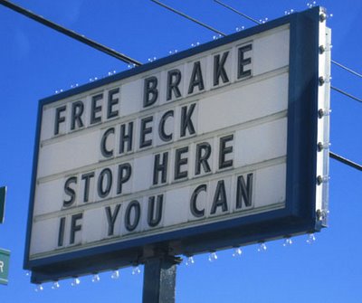 Brake Check Store Sign Brake Service Philosophy