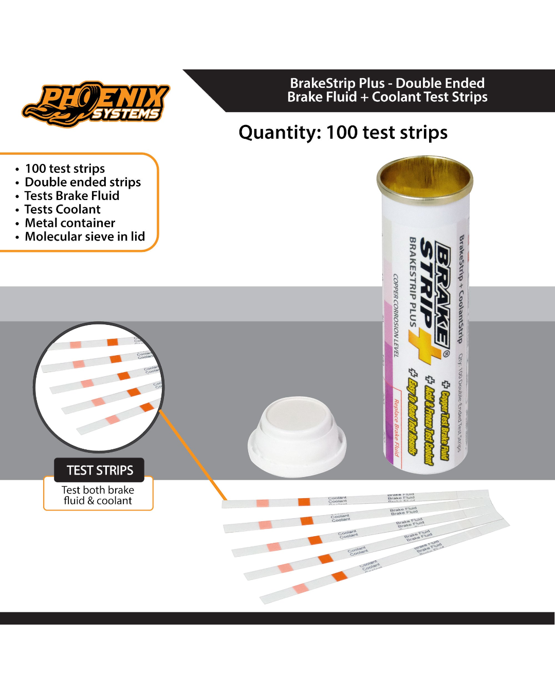 Coolant + Brake Fluid Test Strips 100