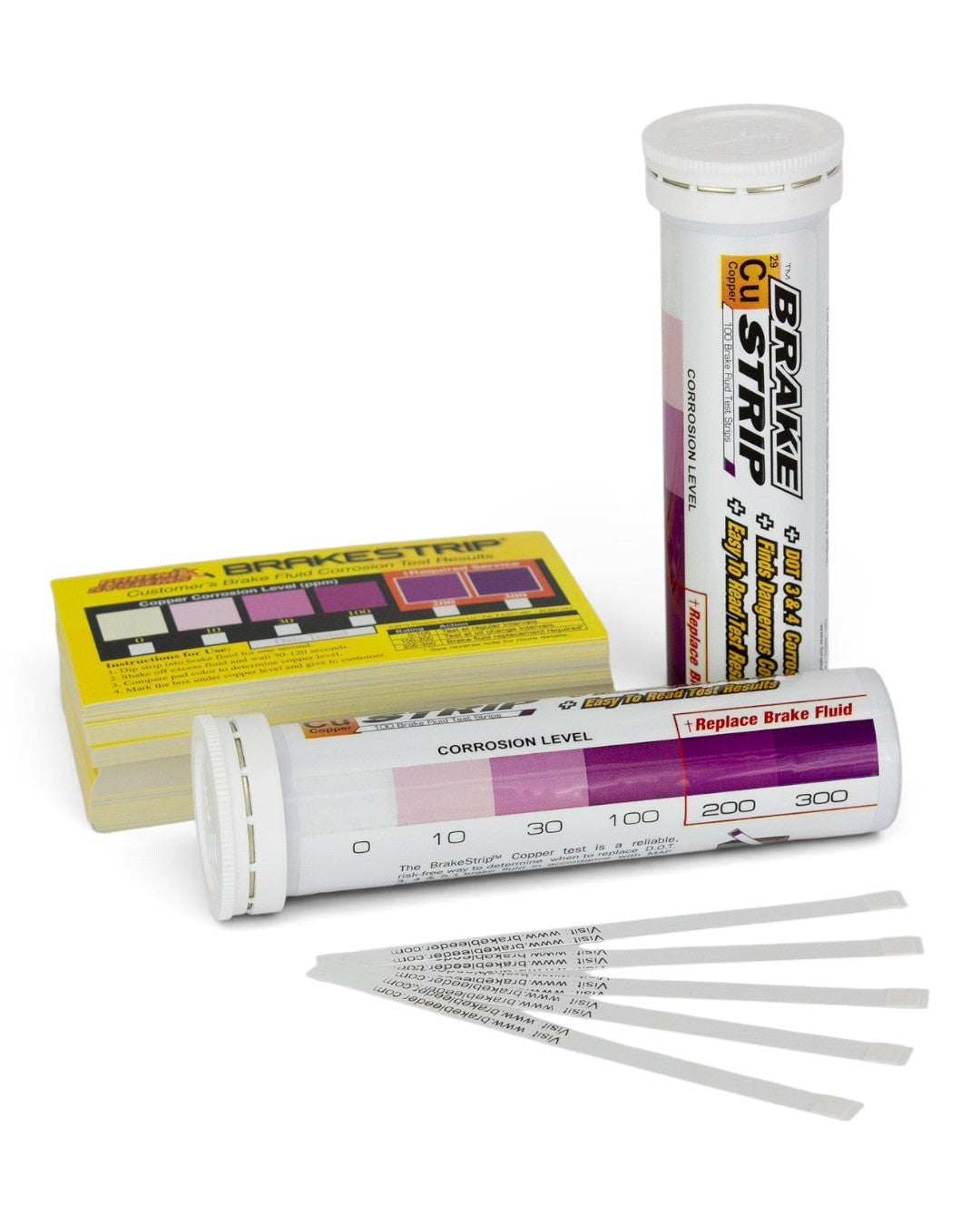 Brake Fluid Test Kit – 100 Strips and Cards