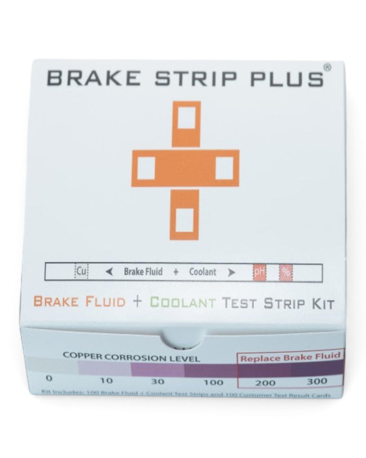BrakeStrip Plus Kit - 100 Double ended Test Strips for Brake Fluid and Coolant and 100 rating scale cards