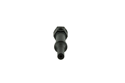 a tool called a brake bleed screw remover. It is a small, black metal tool that is used to remove stripped or damaged brake bleed screws from calipers. The tool has a plunger with a hole in the center that fits over the damaged screw. A screw in the handle of the tool tightens a collet, which expands the plunger and grips the damaged screw. Once the screw is gripped, it can be turned out of the caliper.